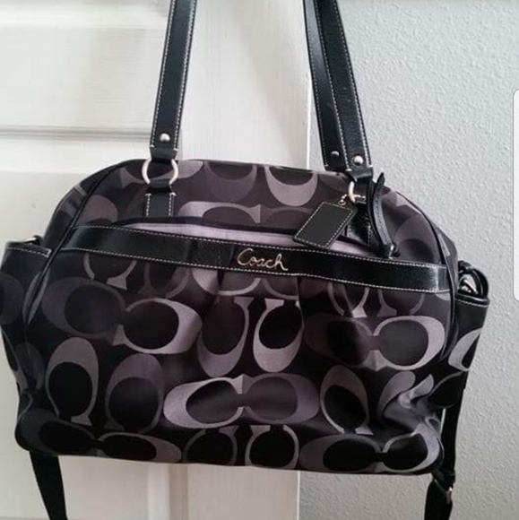 Beautiful black Coach diaper bag - Picture 1 of 6